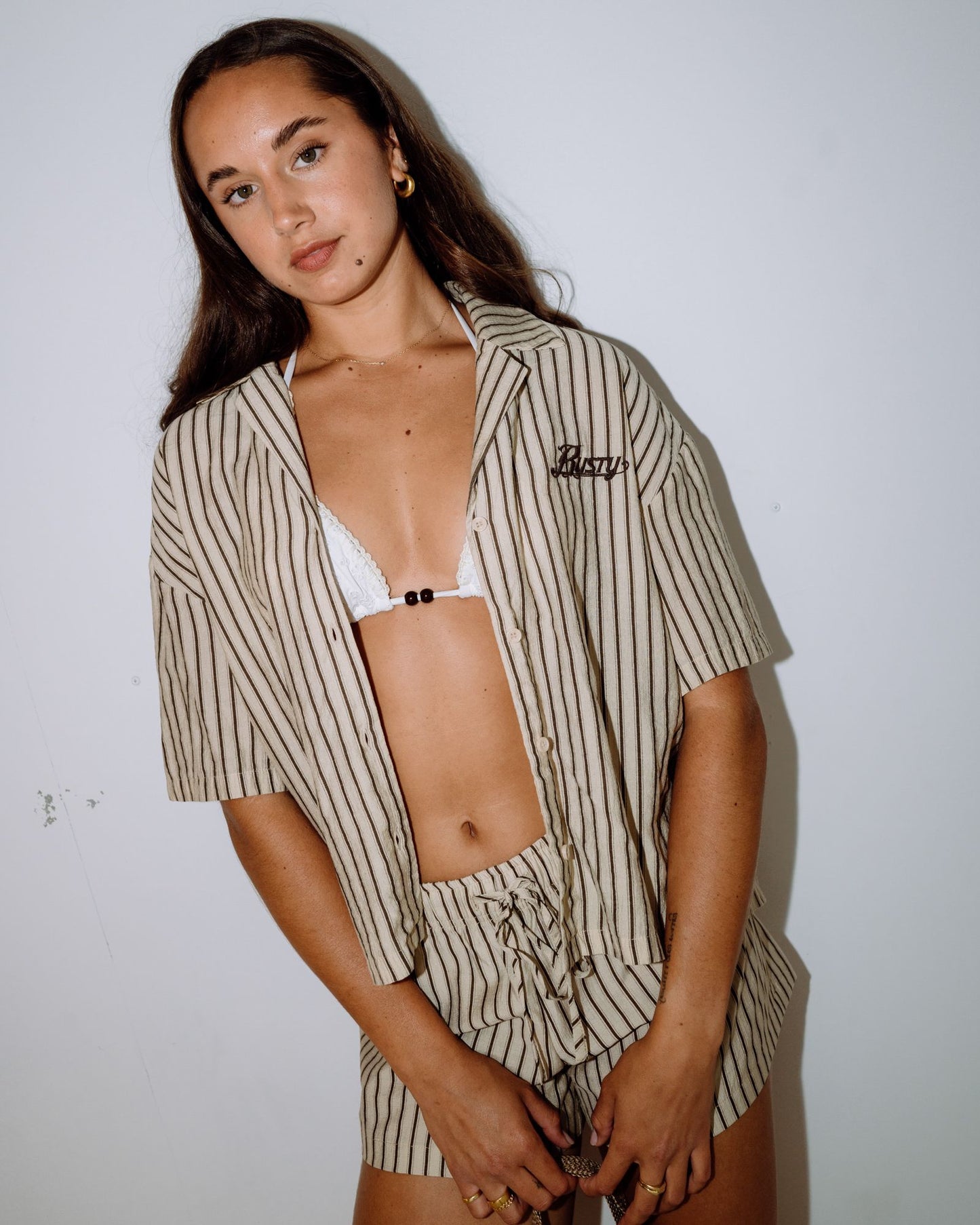 Rusty Sandy Stripe Short Sleeved Shirt