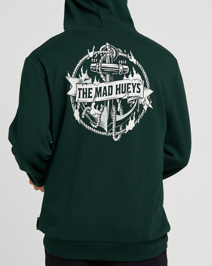 The Mad Hueys Flame Anchor Hooded Pullover