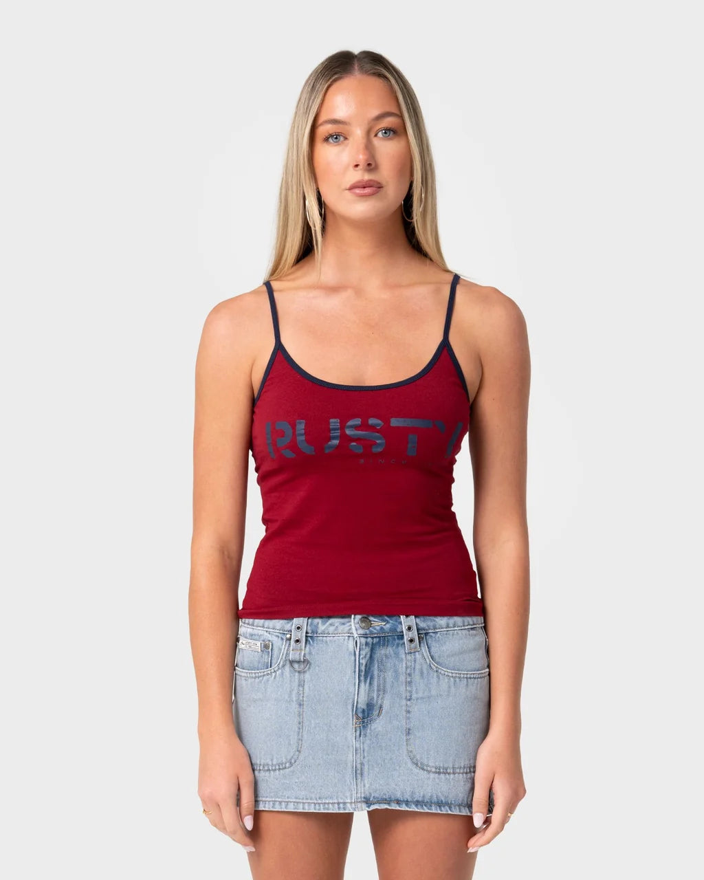 Rusty Tank Girl Contrast Staple Singlet