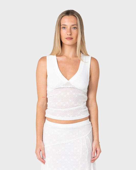 Rusty Roma Low V Lace Top