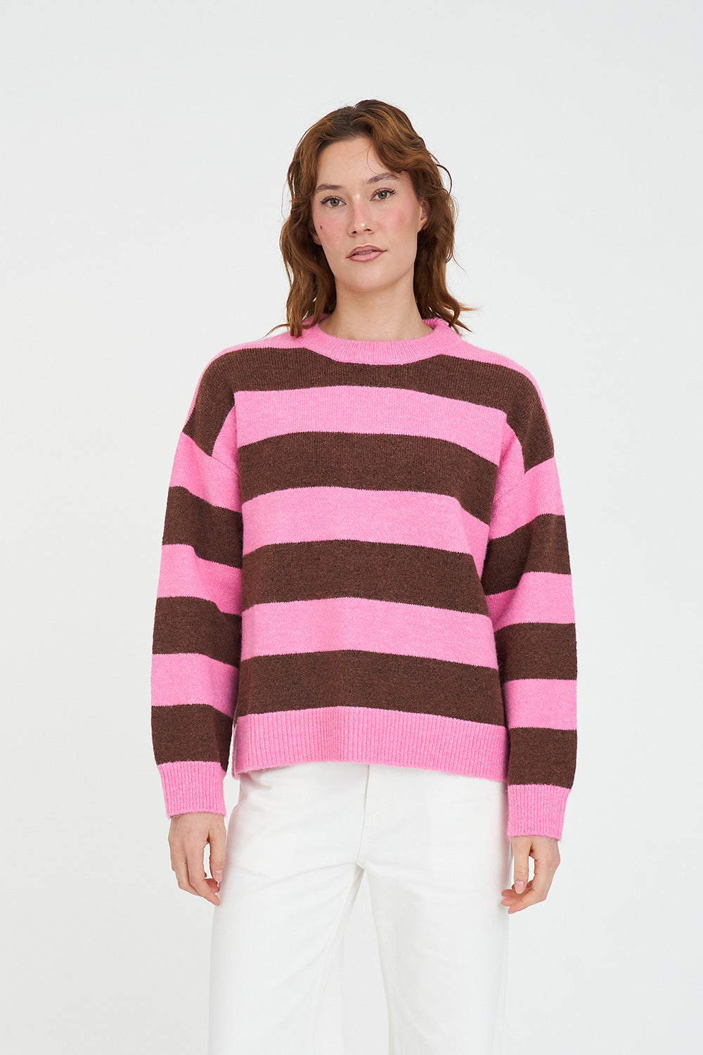 HUFFER KENZIE STRIPE KNIT CREW