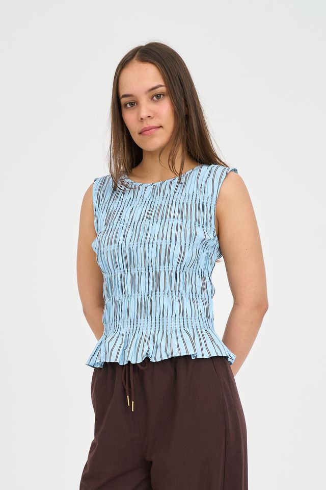 Huffer Stripe Bridget Shirred Top